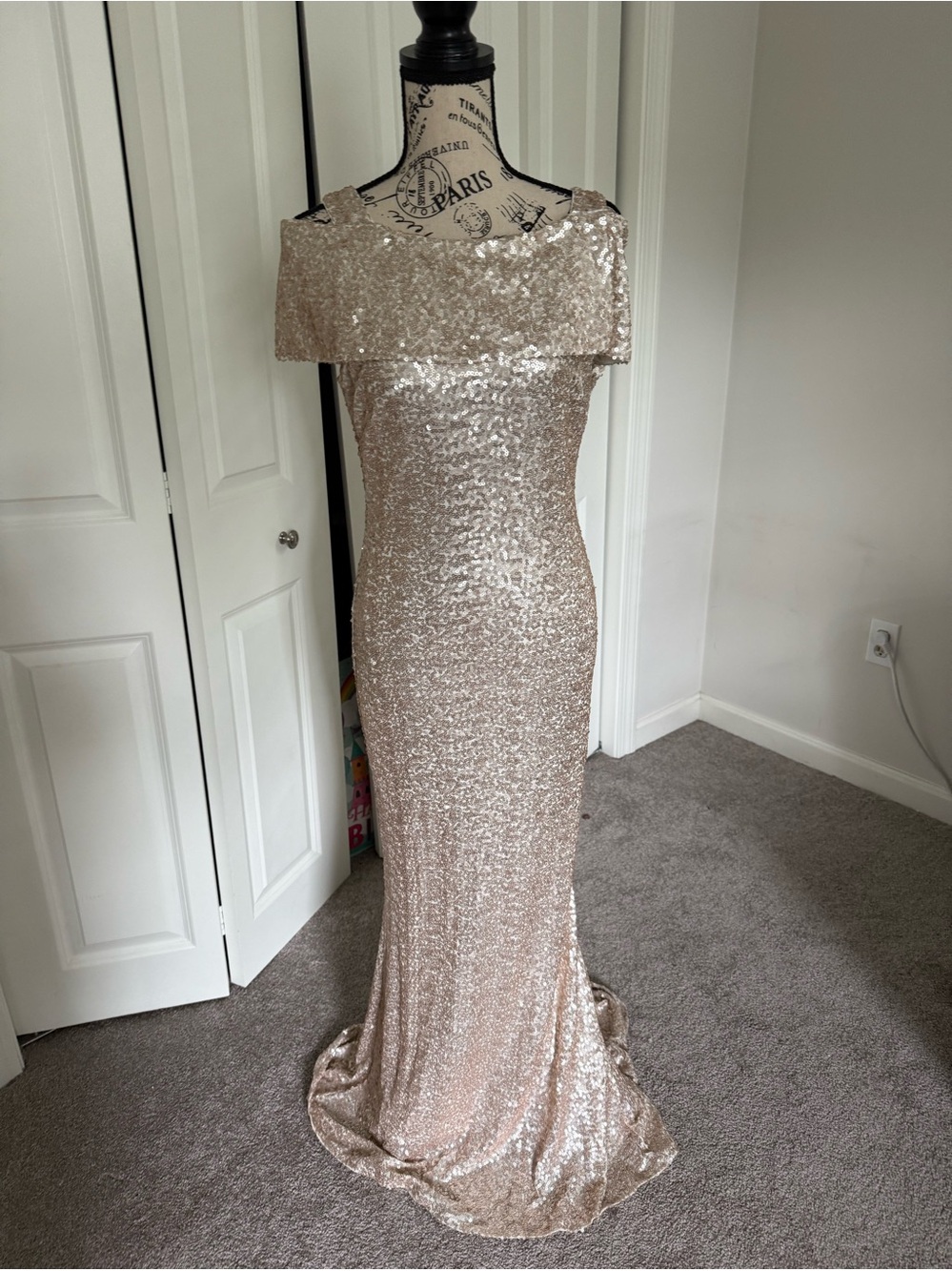 Gold sequined gown